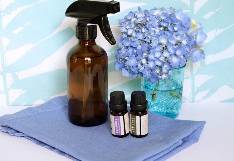 blue dust in home add essential oil drops in water