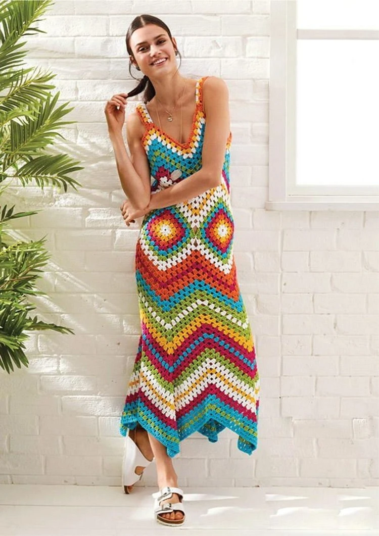 colorful crochet maxi dress summer fashion trends 2023