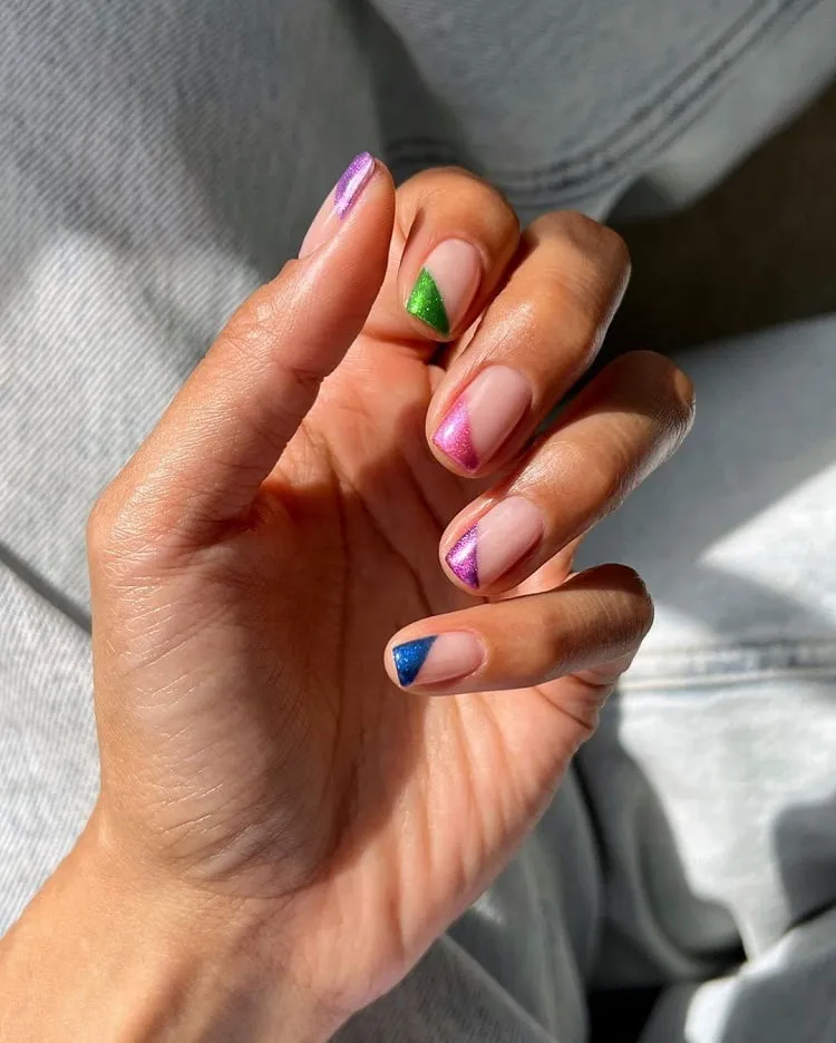 colourful french tip nails