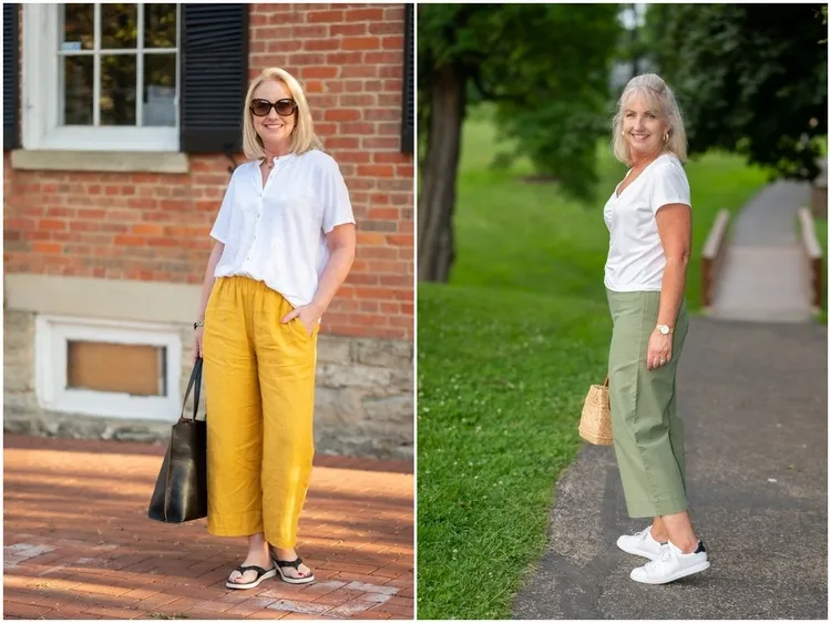 cropped pants for women over 60 stylish casual outfits