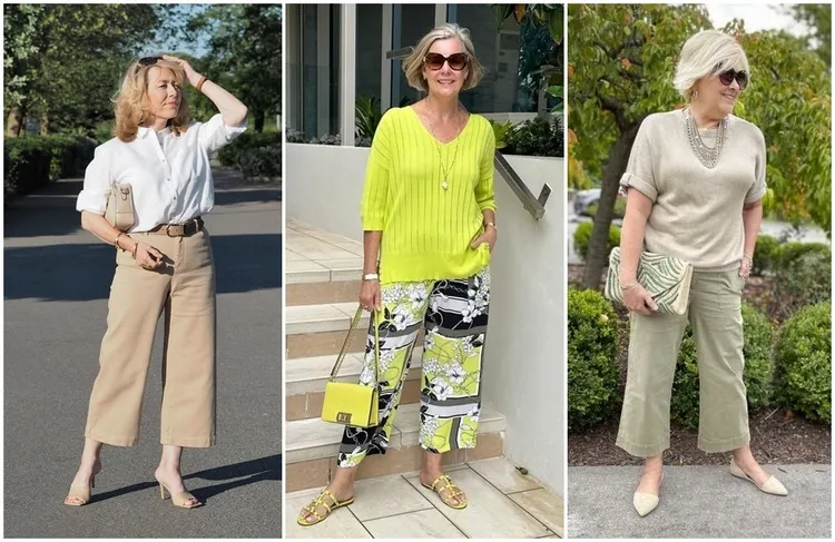 cropped pants for women over 60 summer outfit ideas