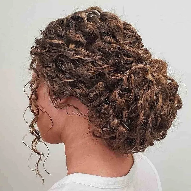 curly hair updos