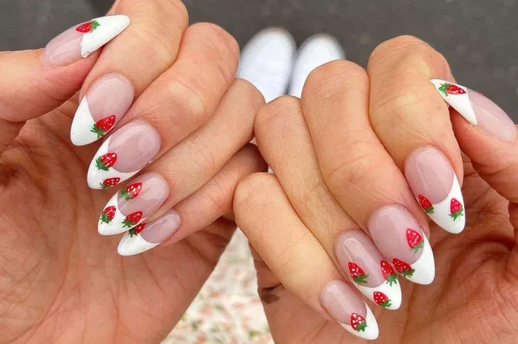 cute summer french manicure