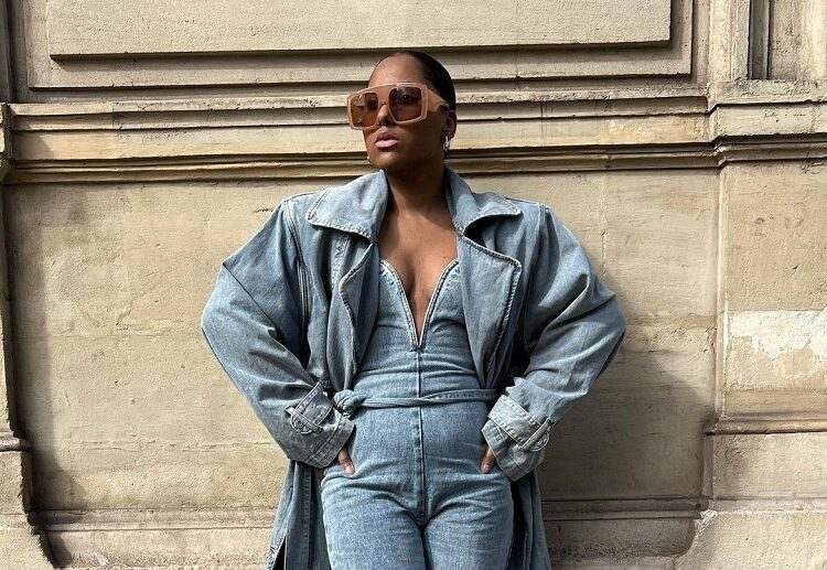 double denim outfit and shoes spring fashion trends 2023 ideas