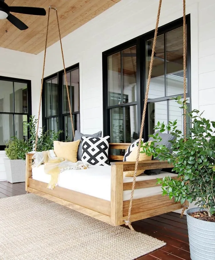 easy diy patio swing bed