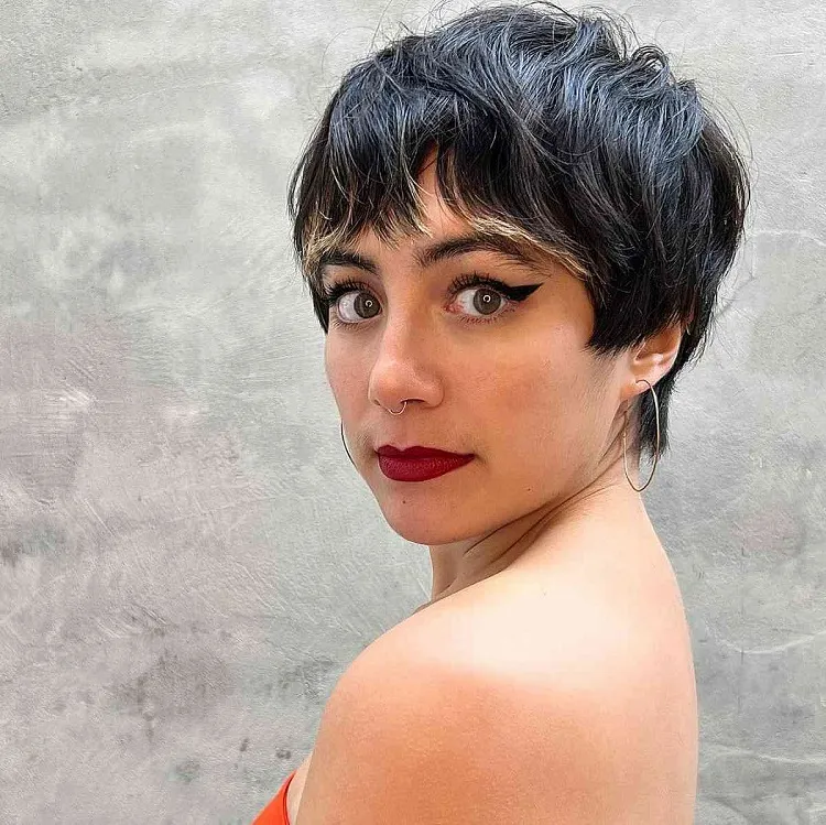 french pixie bowl cut layered textured curly hair