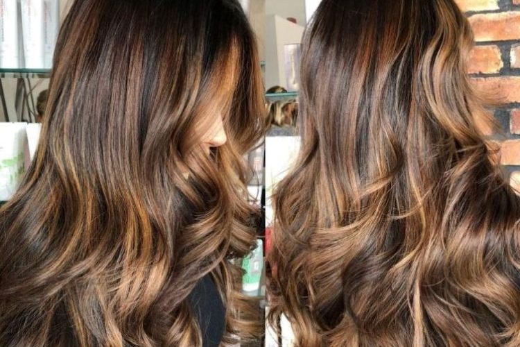 caramel highlights in brown hair