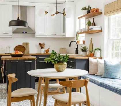 how to arrange small kitchen to make it look bigger