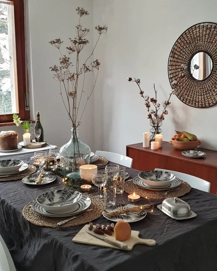 how to decorate a table in the boho scandinavian style