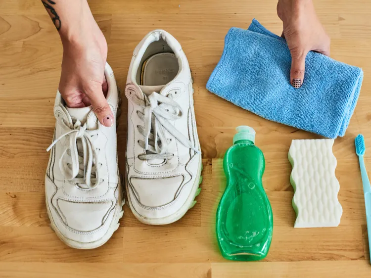 how to remove yellow stain from white shoes hydrogen peroxide contains elements that act as a disinfectant that brightens the stained spots to use it as a cleaning agent mix