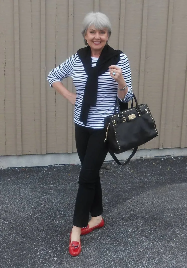 how to wear striped shirts women over 60