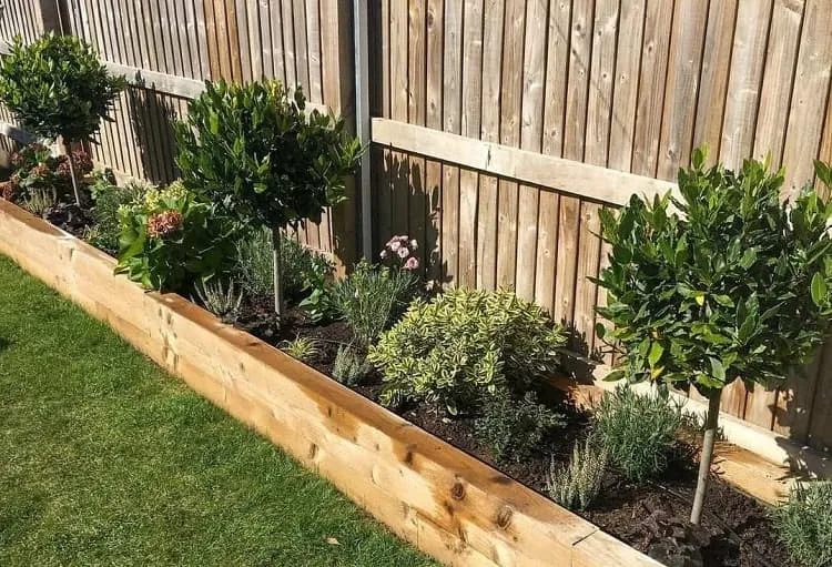landscape edging options with railway sleepers