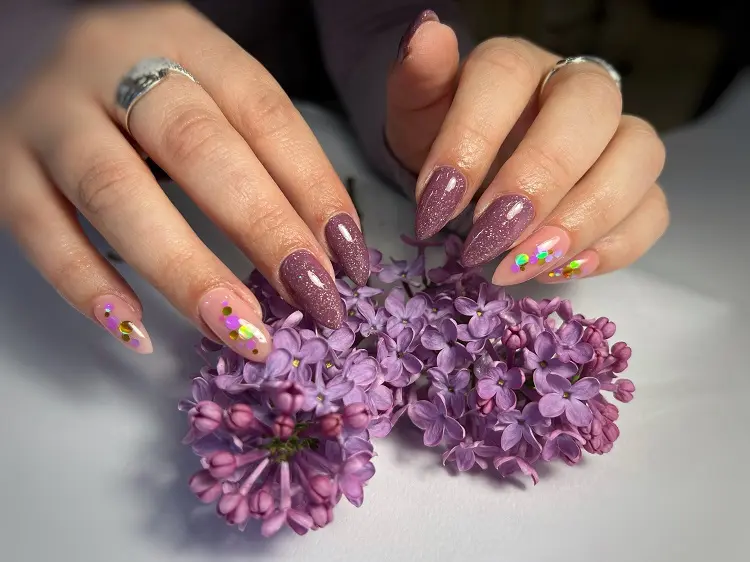 lavender nails glitter summer colors 2023 trends manicure ideas designs