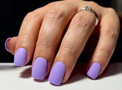 lavender purple matte color short square nails shape spring summer manicure ideas