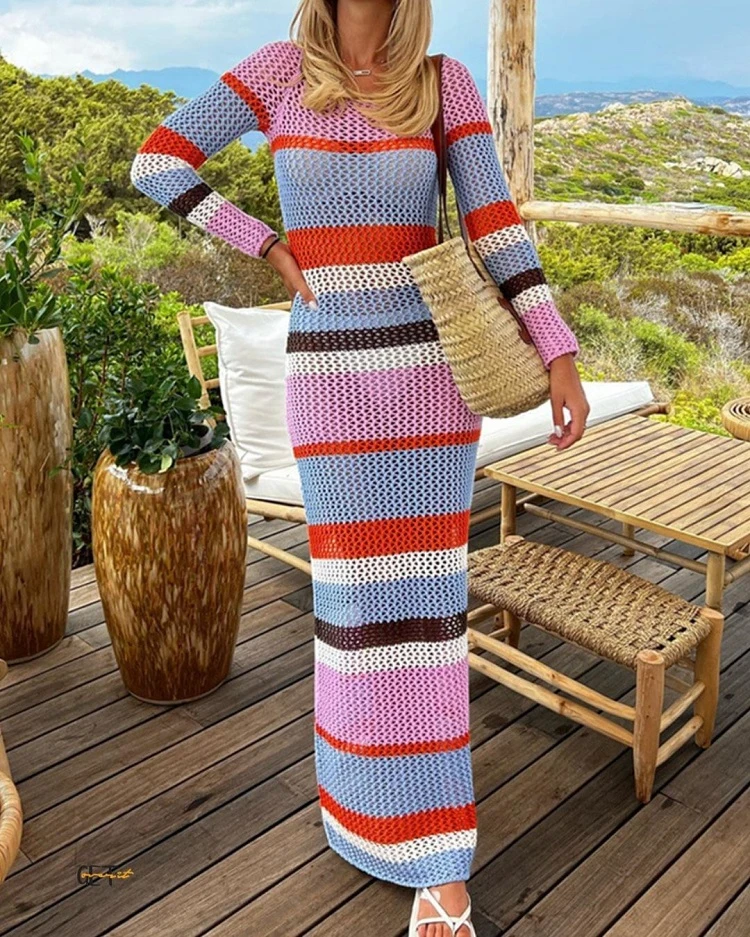 maxi crochet dress for the beach women over 40 fashion summer trends 2023