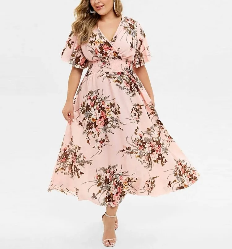 maxi summer dress for short and chubby girls