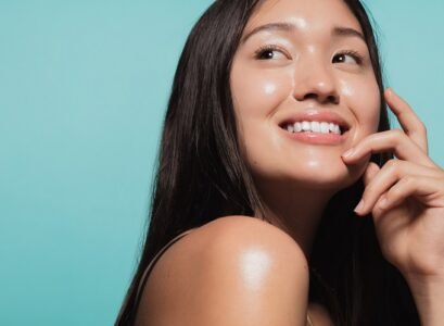 glowing face of beautiful girl