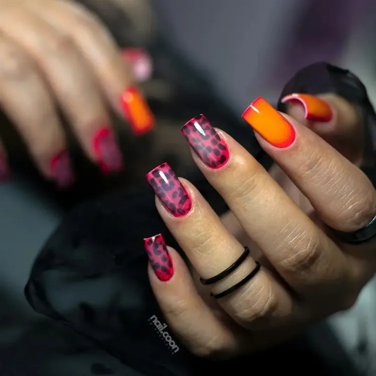 neon aura nails animal print summer manicure 2023 trends