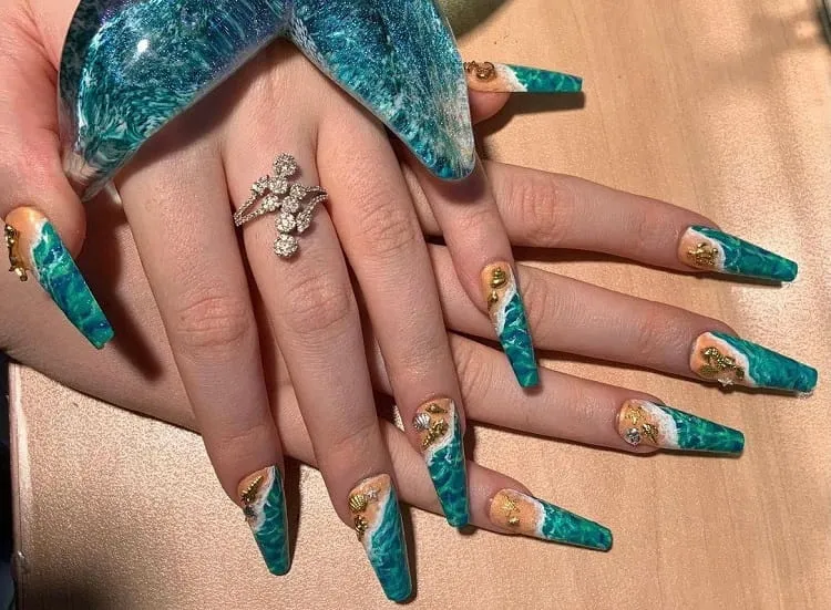 Ideas Nicas De Dise O De U As Oce Nicas Para El Verano Amazing2you   Ocean Nails Design Summer 2023.webp