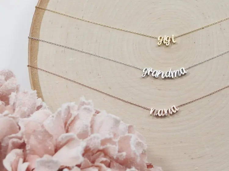 personalized necklace for grandas with her name or initials