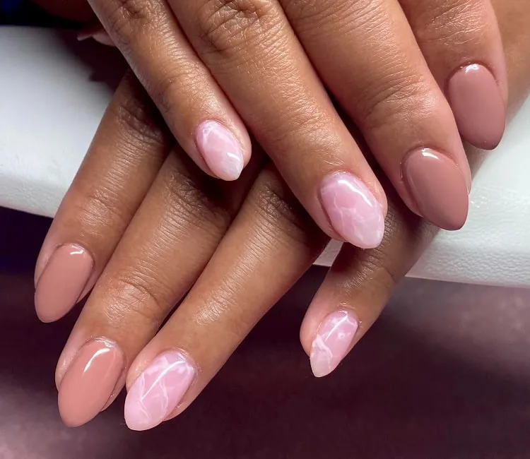 pink nails on dark skin