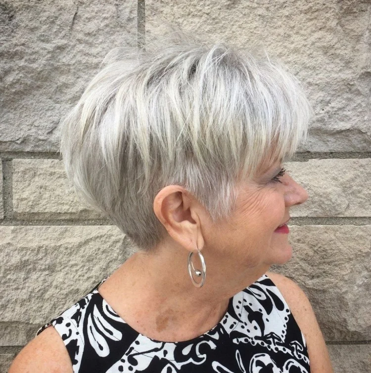 short layered pixie cut for women over 60