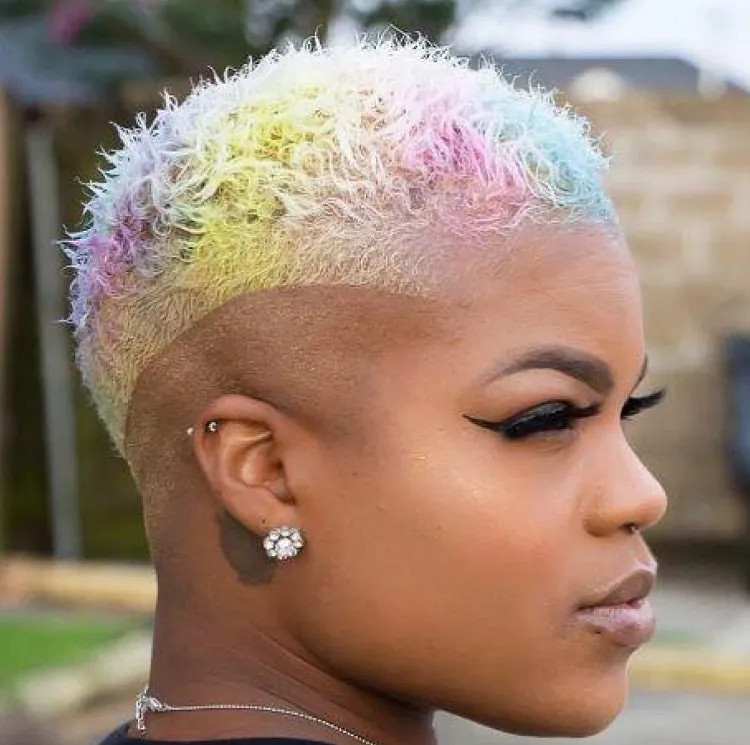 short rainbow hair for black women