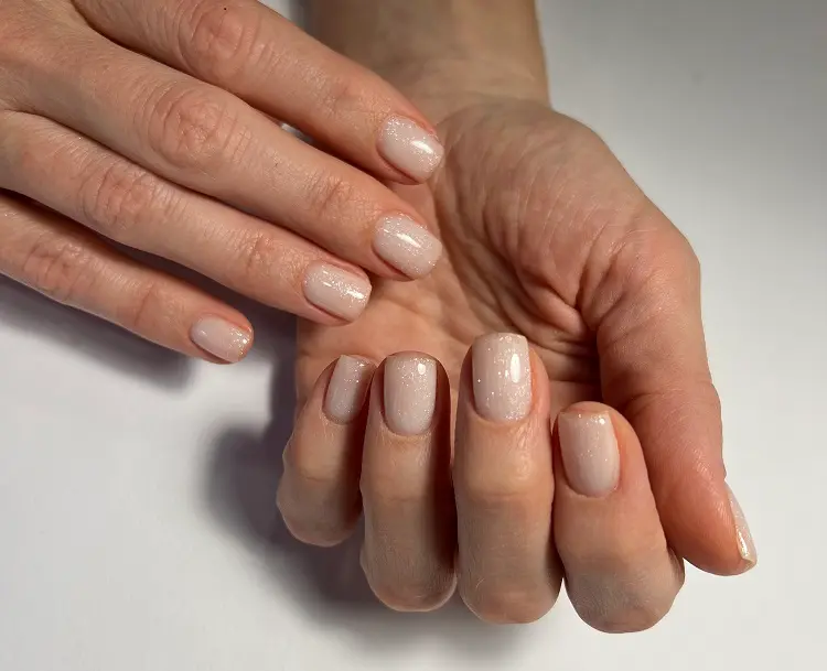 simple short nails ideas glitter manicure