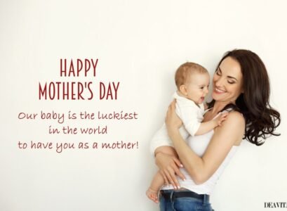 smiling baby and new mom mother's day wish