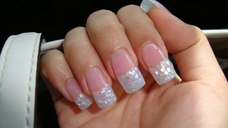 sparkly french manicure idea