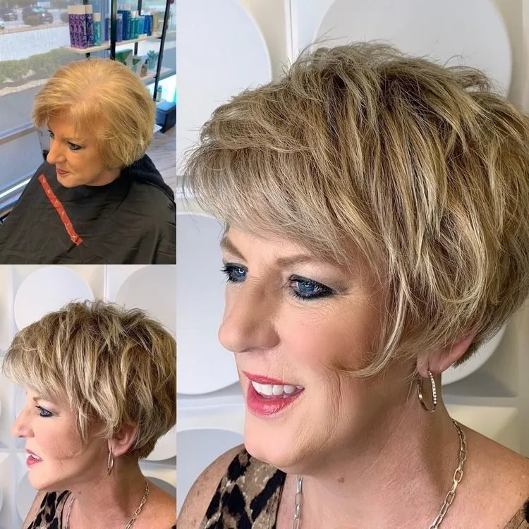 spiky haircuts for over 50 messy pixie bob