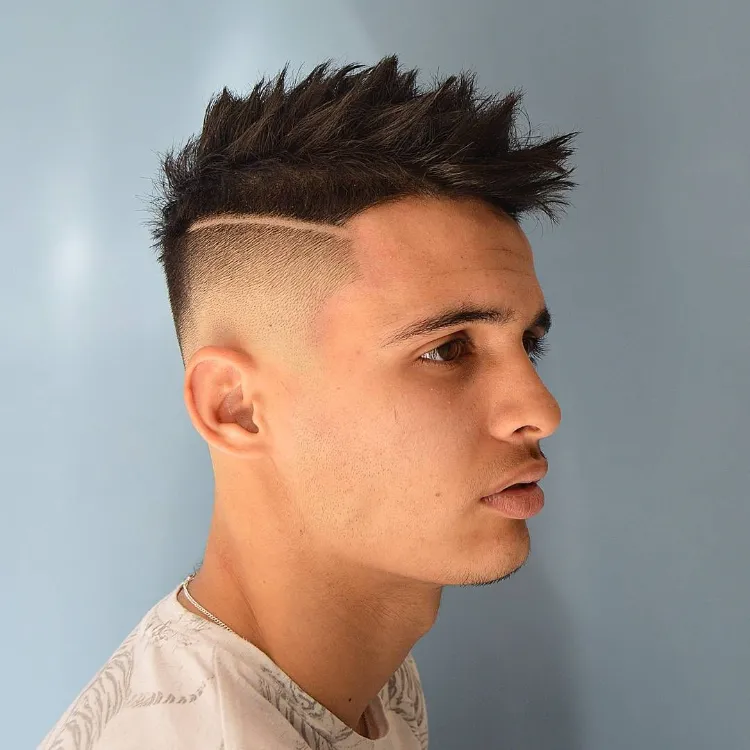 spiky mohawk fade hairstyle