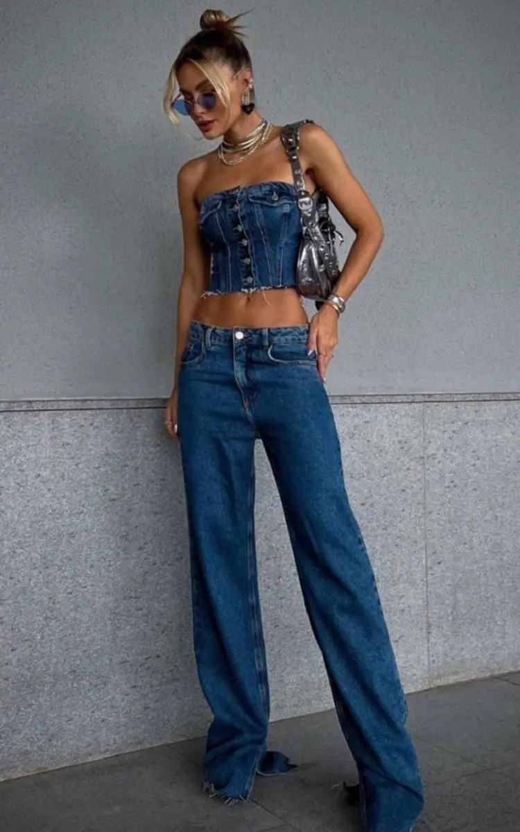 spring summer ideas 2023 double denim outfit