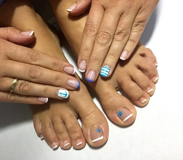 summer 2023 manicure and pedicure ideas for women over 50 french nails