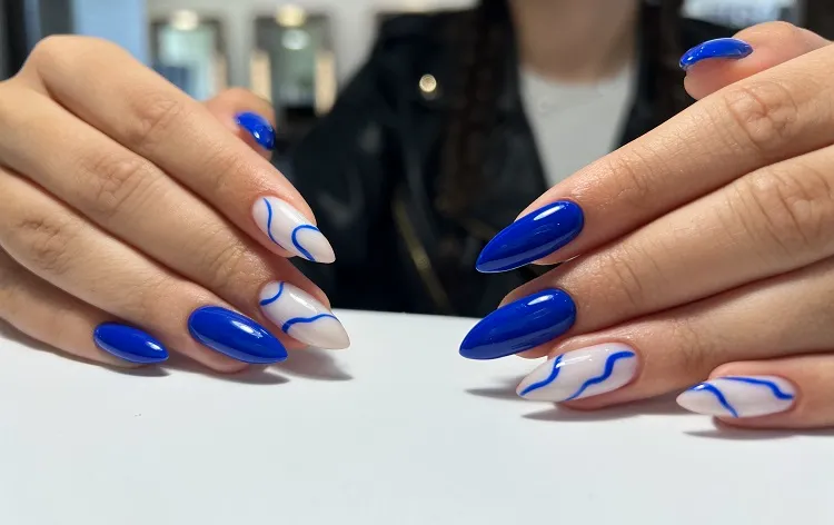 summer nail designs 2023 manicure color combinations cobalt blue