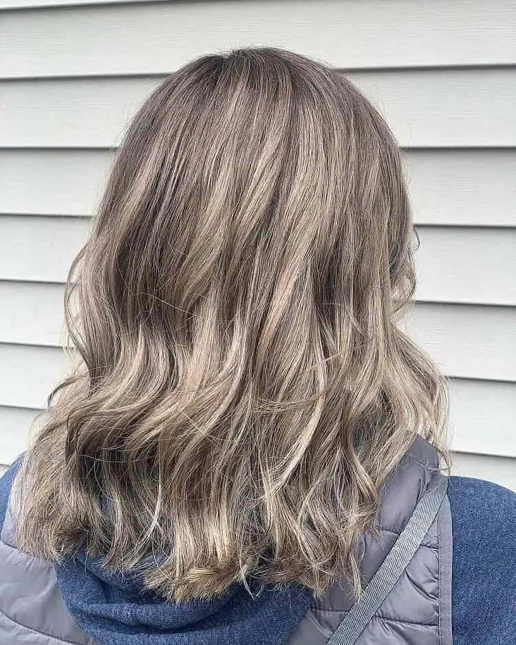 sun kissed mushroom blonde hair color