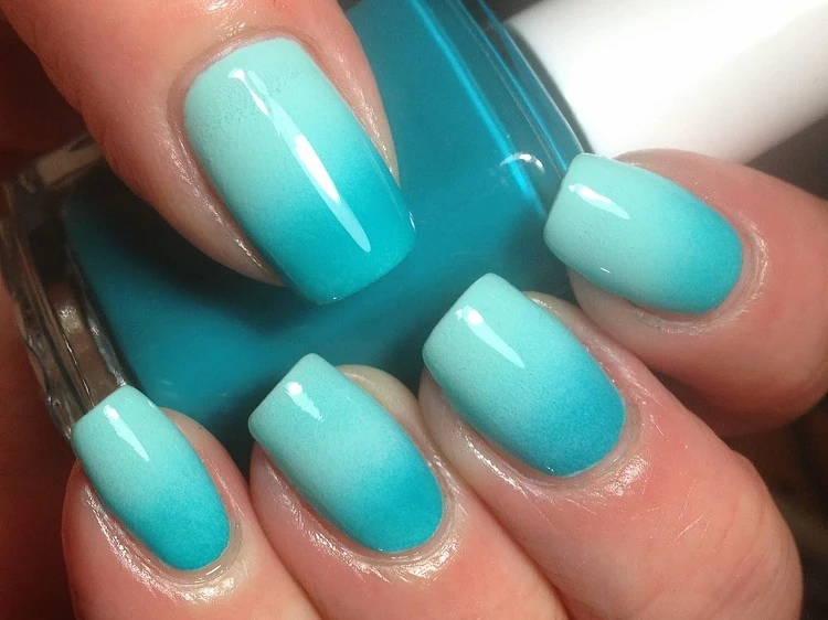 turquoise ombre nails summer manicure trends ideas designs art long square shape