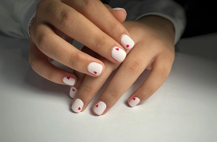 white short square nails