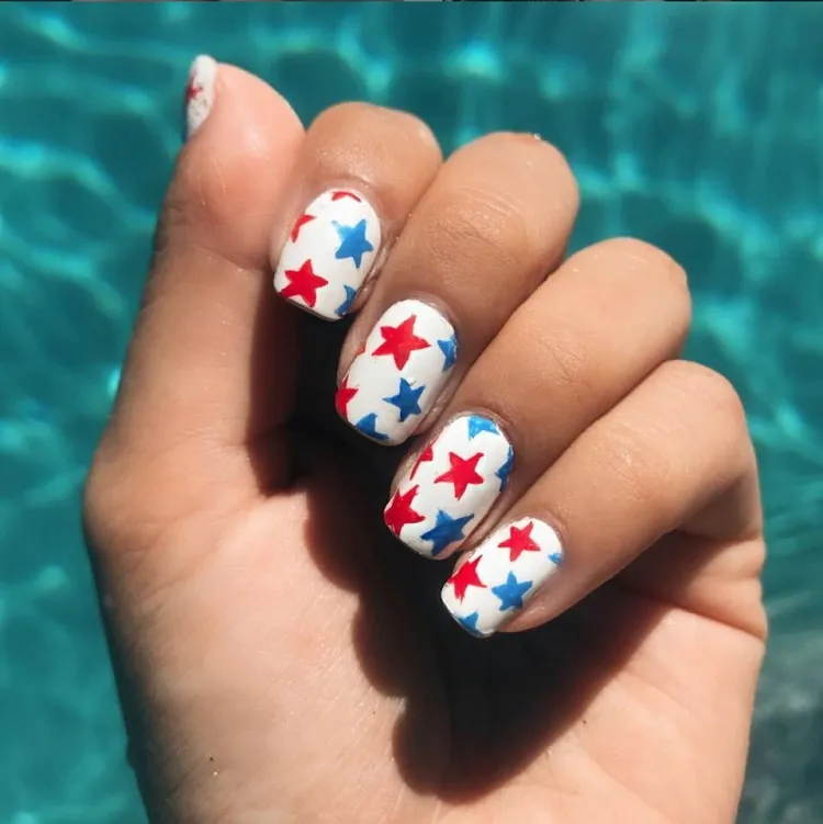 4th of july nails with stars 4th of july nail designs for short nails