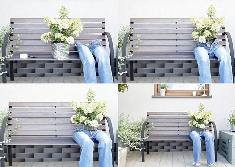 creative idea for garden decoration upcycle old jeans