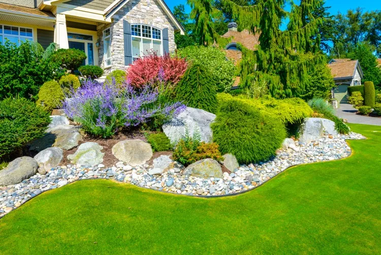 diy home landscaping yard how to decorate garden with rocks