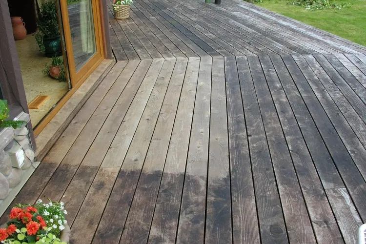 how to remove black stains from a wood deck