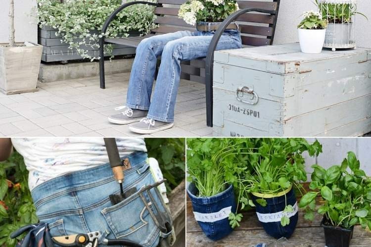 how to reuse and upcycle old jeans creative and original ideas for the garden