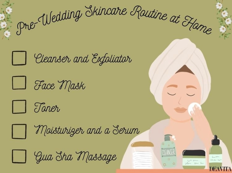 pre wedding skincare routine at home