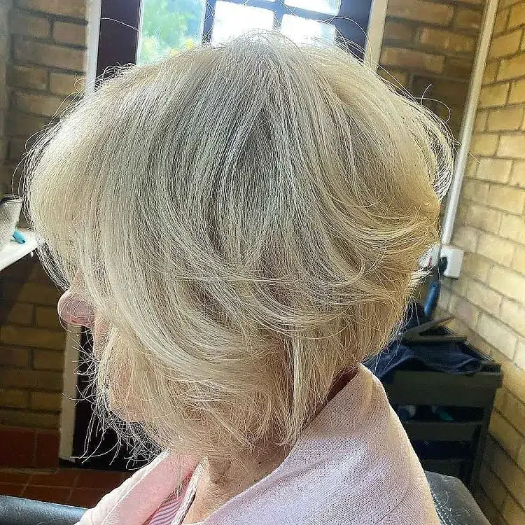 short layered bob for women over 60 with thin hair