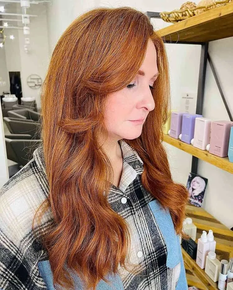 what hair color looks best on 60 year old woman cinnamon red hair
