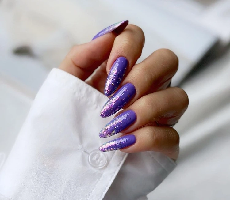 almond shape mermaid nails purple manicure trends 2023