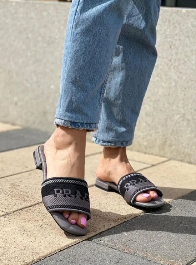 best small heels slides for women with hollow and normal feet arch prada