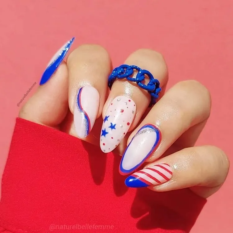 classy fourth of july nails 4th of july designs almond