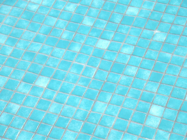 cleaning dirt and algae on tiles from the pool bottom